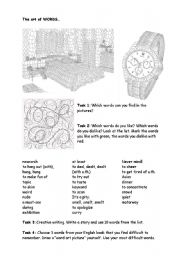 English worksheet: The ART of WORDS