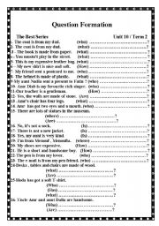 English Worksheet: question form