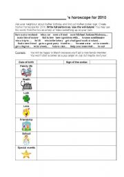 English Worksheet: Horoscopes