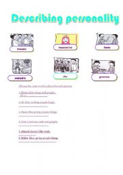 English worksheet: Describing personality