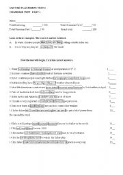 English Worksheet: placement test