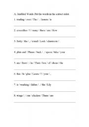 English worksheet: Jumbled Words