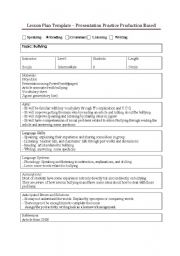 English Worksheet: bullying reading lesson plan