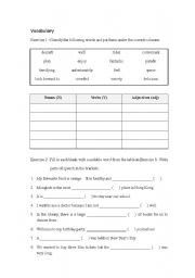 English worksheet: Vocabulary