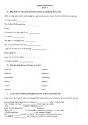 English worksheet: Matrix Intermediate Test 6-7 Unit