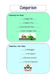 English worksheet: Comparatives and Superlatives Summary