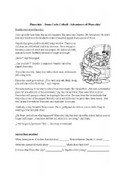 English Worksheet: Pinocchio - Story about Pinocchio