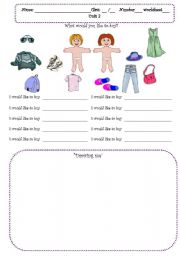 English Worksheet: what would you like to buy?