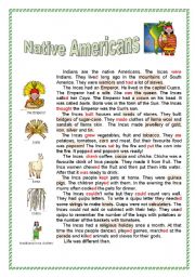 English Worksheet: Incas