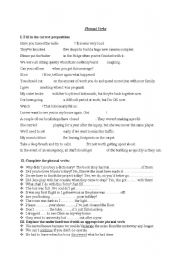 English Worksheet: Phrasal verbs