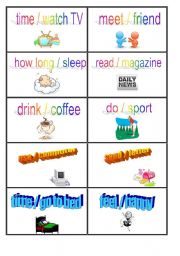 English Worksheet: Present Simple  (Past Simple) GAme