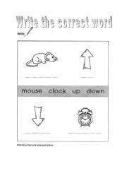 English Worksheet: Hickory dickory dock - write