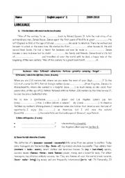 English Worksheet: for 1ST year Tunisian secondary school pupils.a very useful  grammar test