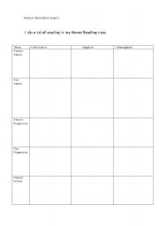 English Worksheet: Practice Tense Table Variant 1