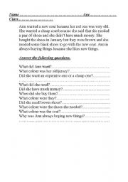 English worksheet: Ann