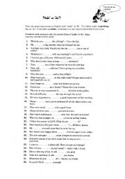 English Worksheet: Make or do