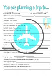 English Worksheet: You are planning a trip to...