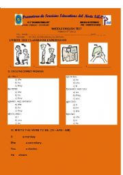 English worksheet: primary test