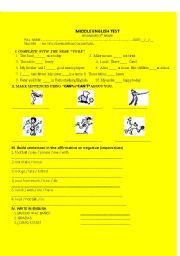 English worksheet: can cant 