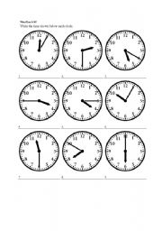 English Worksheet: What time is it