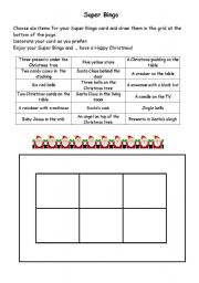 English worksheet: Super Christmas Bingo