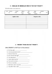 English worksheet: regular & irregular verbs in the past