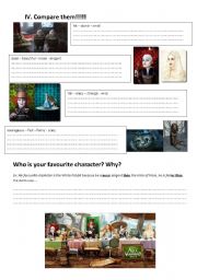 English Worksheet: Burtons ALice in Wonderland, part 4/4