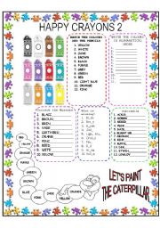 English Worksheet: HAPPY CRAYONS 2