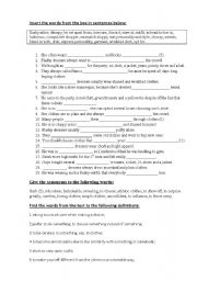 English Worksheet: Vocabulary exercises based on texts: 