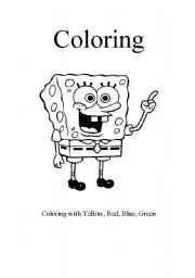 English worksheet: coloring sponge Bob