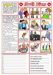 Mouth idioms - list + exercises ***fully editable ((3 pages))