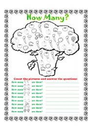 English Worksheet: Vegetables - How many