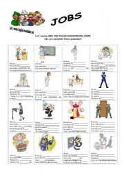 English Worksheet: Vocabulary revision series 06 - Jobs