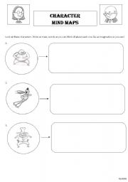 English worksheet: Character Mind Maps