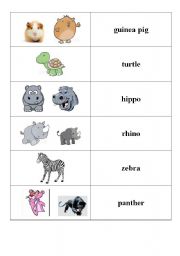 English worksheet: animals