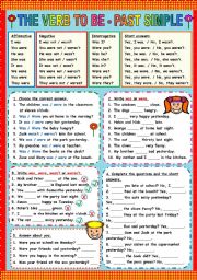 English Worksheet: TO BE - PAST SIMPLE