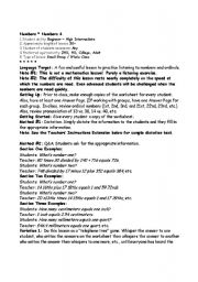 English worksheet: numbers