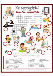 English Worksheet: Crosswords - Simple Past - Irregular verbs
