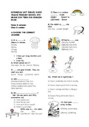 English Worksheet: 6th grade ENGLISH EXAM FOR MY ENGLISH COURSE BOOK 