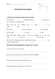 English worksheet: Conditional type Zero, One and Two/ wish and hope