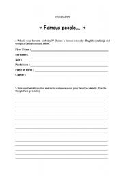 English worksheet: Famous people biography