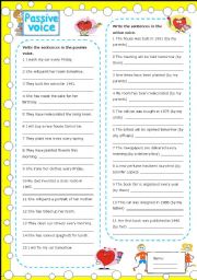 English Worksheet: passive voice (with key)