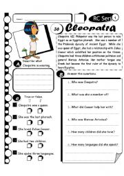 English Worksheet: RC Series Level 1_37 Cleopatra (Fully Editable + Answer Key)