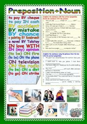 English Worksheet: Preposition+Noun (Part 1)