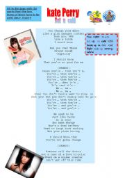 English Worksheet: Hot n cold. Kate Perry. Song