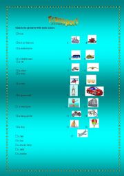 English Worksheet: Means of transport
