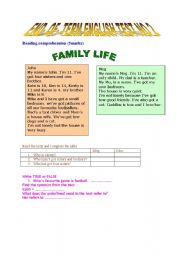 English Worksheet: testing reading comprehension