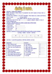 English Worksheet: listening test