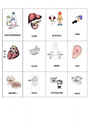 English Worksheet: body bingo 3 