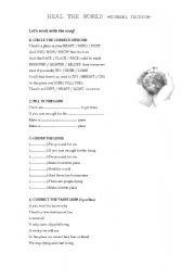 English Worksheet: heal the world